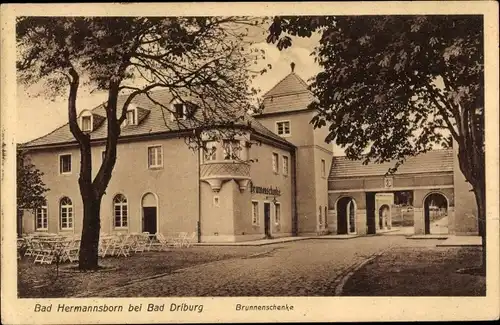 Ak Pömbsen Bad Driburg in Westfalen, Bad Hermannsborn, Brunnenschenke