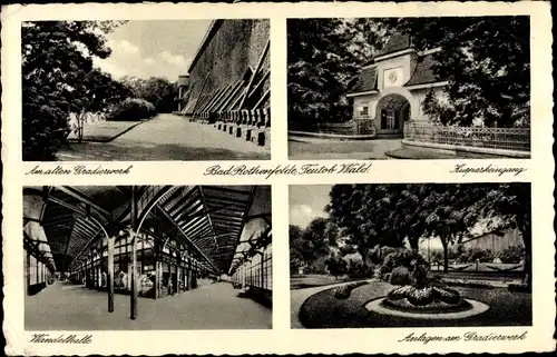 Ak Bad Rothenfelde am Teutoburger Wald, Gradierwerk, Kurparkeingang, Wandelhalle