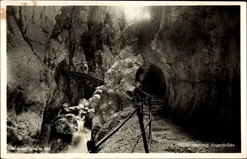 Ak Hammersbach Grainau, Höllentalklamm, Bogenbrücke