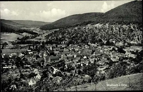 Ak Weilbach im Odenwald Unterfranken Bayern, Panoramablick