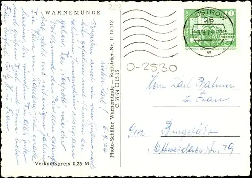 Ak Warnemünde Rostock in Mecklenburg, Blick auf den Leuchtturm