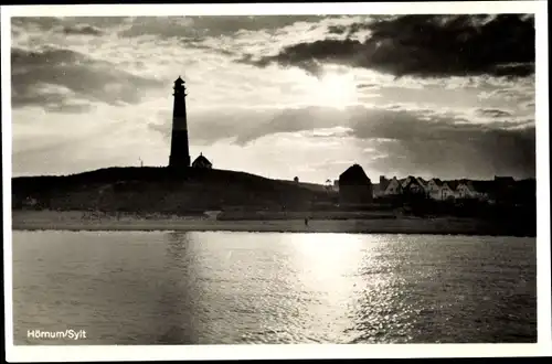Ak Hörnum auf Sylt Nordfriesland, Leuchtturm mit Siedlung