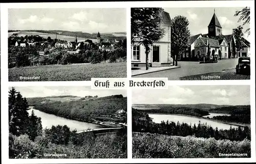Ak Breckerfeld im Sauerland, Stadtmitte, Ennepetalsperre, Glörtalsperre
