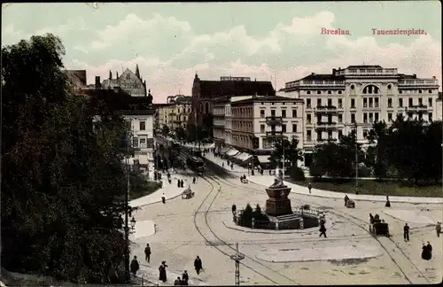 Ak Breslau in Schlesien, Tauenzienplatz