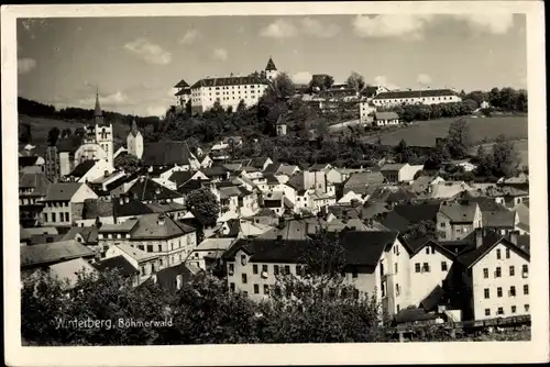 Ak Vimperk Winterberg Böhmerwald Südböhmen, Blick auf den Ort
