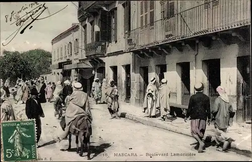 Ak Mascara Algerien, Boulevard Lamoriciere