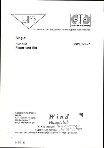 Ak Band Wind, Autogramm