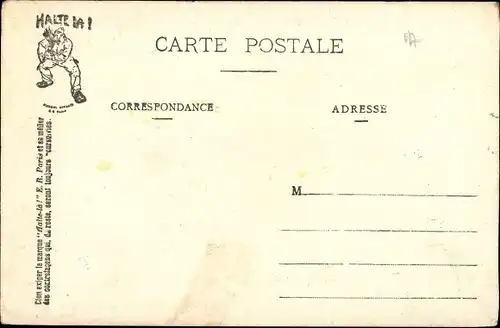 Künstler Ak Expressions Militaires, Enterrer le Père Cent, Halte là