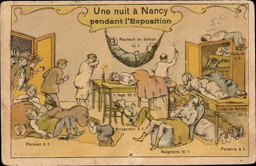 Ak Nancy Meurthe et Moselle, Une nuit á Nancy pendant l'Exposition