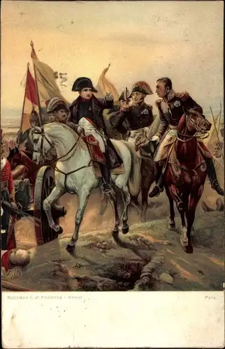 Künstler Ak Vernet, H., Napoleon 1er, Bataille de Friedland
