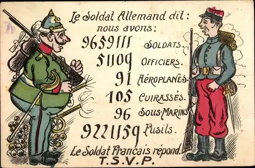 Ak Soldat Allemand dit, Soldat Francais répond, TSVP, Propaganda