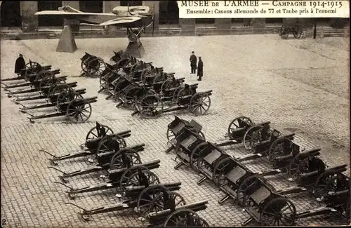 Ak Musee de l'Armee, Campagne 1914-1915, Canons allemands de 77 et Taube, Geschütze