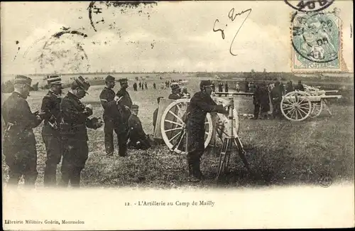Ak Mailly le Camp Aube, L'Artillerie, Geschütze