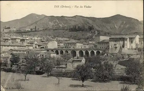 Ak Die Drôme, Vue du Viaduc