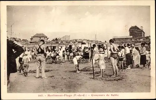 Ak Merlimont Plage Pas de Calais, Concours de Sable