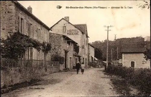 Ak Saint-Denis-des-Murs Haute Vienne, Avenue de la Gare