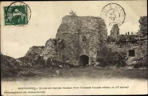 Ak Montcornet Aisne, Ruines de l'Ancien Chateau Fort