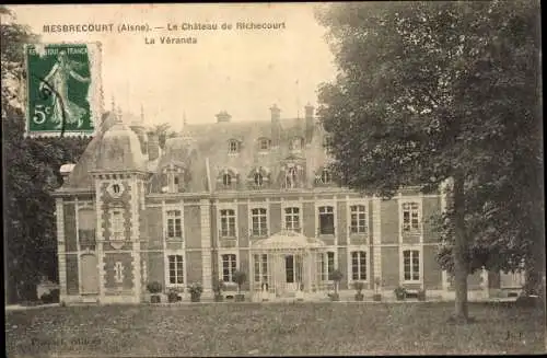 Ak Mesbrecourt Aisne, Le Chateau de Richecourt, La Veranda