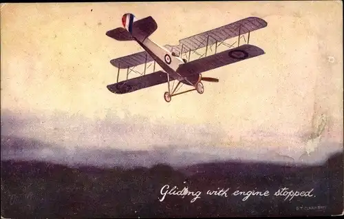Künstler Ak Aviation, Gliding with engine stopped, In the Air No. 3101