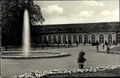 Ak Ansbach in Mittelfranken Bayern, Hofgarten, Orangerie, Springbrunnen