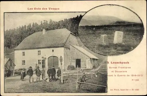 Ak Louschpach Vosges, Bornes Frontieres et Douaniers, Avant la Guerre de 1914-15