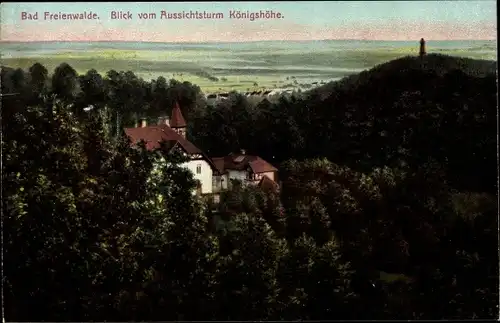 Ak Bad Freienwalde an der Oder, Teilansicht, Blick vom Aussichtsturm Königshöhe