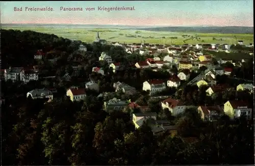 Ak Bad Freienwalde an der Oder, Panorama vom Kriegerdenkmal