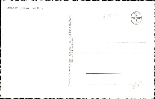 Ak Erlenbach Fürth im Odenwald, Gesamtansicht, Dorfgemeinschaftshaus, Springbrunnen