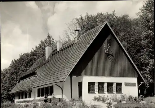 Ak Putbus auf der Insel Rügen, HO-Gaststätte "Jägerhütte"
