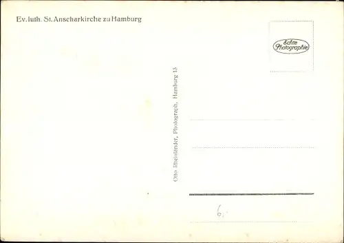 Ak Hamburg, Ev. luth. St. Anscharkirche