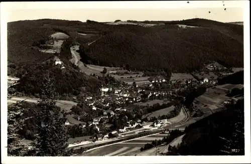 Ak Leutenberg in Thüringen, Totale von Schwarzenshöhe gesehen