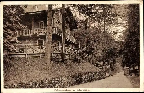 Ak Saalfeld an der Saale Thüringen, Schweizerhaus im Schwarzatal