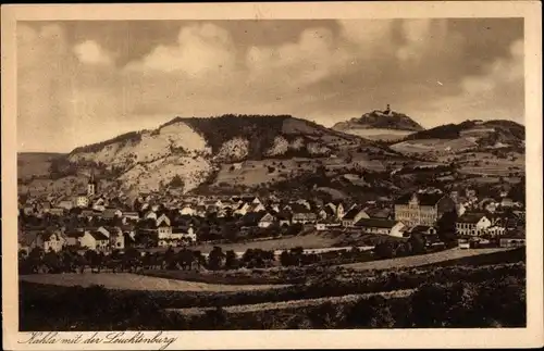 Ak Kahla Thüringen, Panoramablick auf die Stadt mit Leuchtenburg