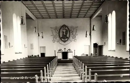 Ak Lohne Oldenburg, Ev. Luth. St. Michaelskirche, Blick auf den Altar