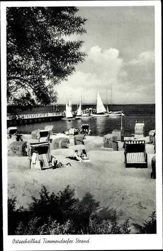 Ak Ostseebad Timmendorfer Strand, Partie am Strand, Segelboote