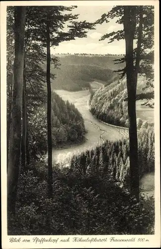 Ak Frauenwald am Rennsteig Ilmenau in Thüringen, Blick vom Pfaffenkopf