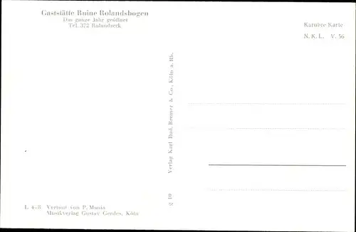 Ak Rolandseck Remagen am Rhein, Rolandsbogen, küssendes Paar, Romanauszug "Die Herrgottsschenke"