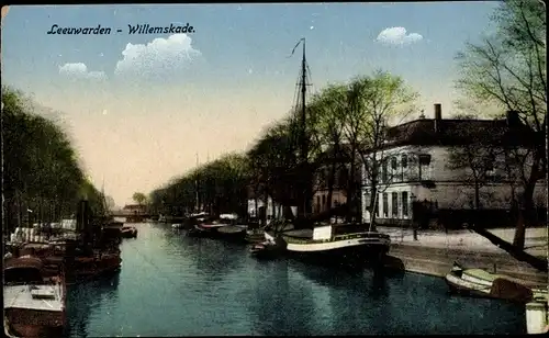 Ak Leeuwarden Friesland Niederlande, Willemskade