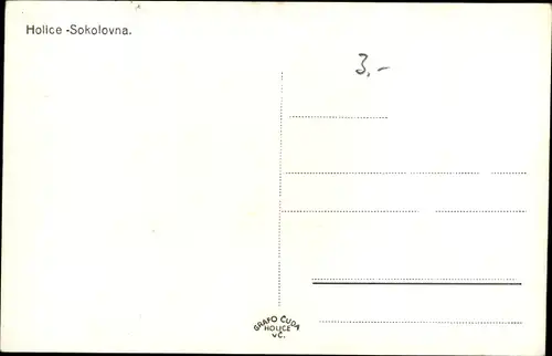 Ak Holice v Čechách Holitz Region Pardubice, Sokolovna, Ortsansicht