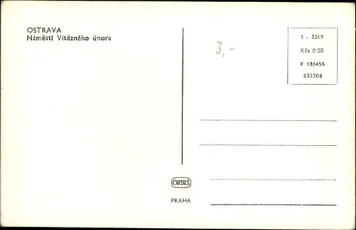 Ak Ostrava Mährisch Ostrau Region Mährisch Schlesien, Namesti Vitezneho unora