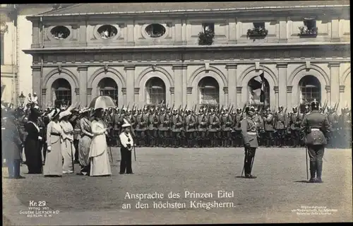 Ak Eitel Friedrich Prinz von Preußen, Ansprache an den höchsten Kriegsherrn