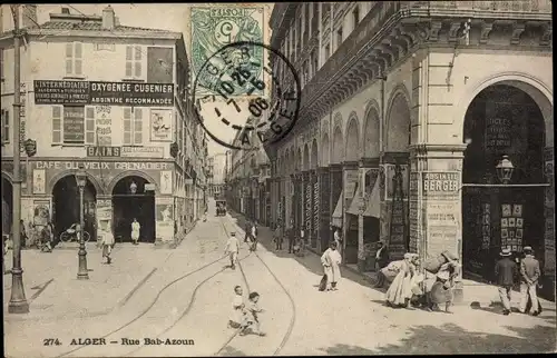 Ak Algier Alger Algerien, Rue Bab Azoun
