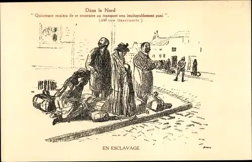 Künstler Ak Dans le Nord, en Esclavage, Propaganda