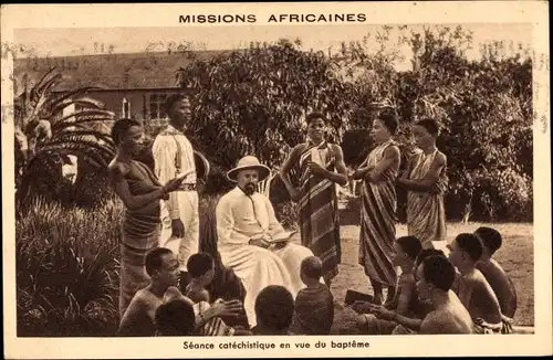 Ak Missions Africaines, Seance catechistique en vue du bepreme, Missionar