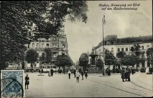 Ak Aachen in Nordrhein Westfalen, Kaiserplatz, Adalbertsteinweg