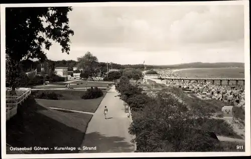 Ak Ostseebad Göhren auf Rügen, Kuranlage an der Seebrücke, Strandpartie