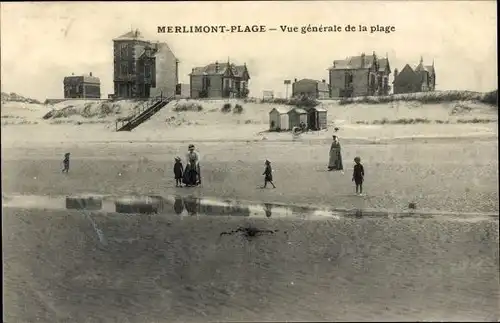 Ak Merlimont Plage Pas de Calais, Vue generale de la plage