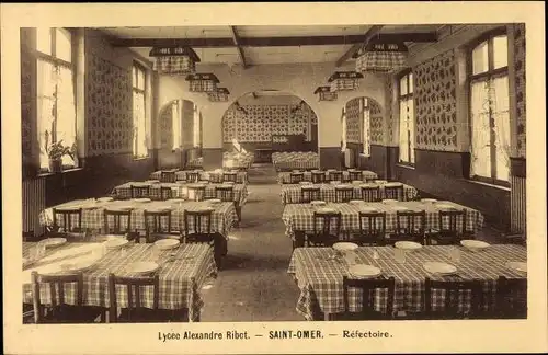 Ak Saint Omer Pas de Calais, Lycee Alexandre Ribot, Refectoire
