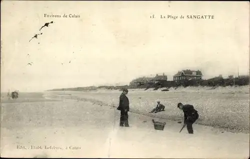 Ak Sangatte Pas de Calais, La Plage