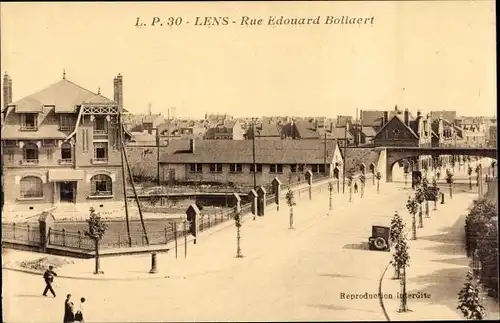 Ak Lens Pas de Calais, Rue Edouard Bollaert